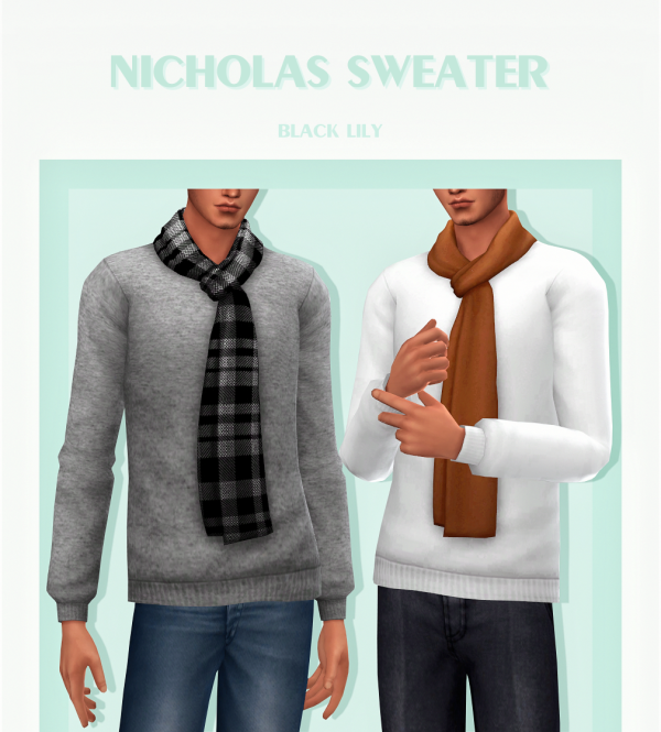 Black Lily’s Nicholas: Chic Sweater Ensemble (AlphaCC Male Tops)