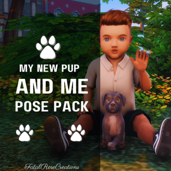 318993 my new pup and me pose pack sims4 featured image