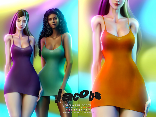 Sasha’s Elegance Mini Dress (Jacob’s  Collection – Female Outfit with Accessories & Jewelry)