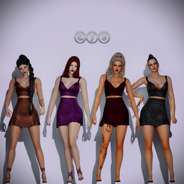 Aysglalgz’s Allure: Quintet of Mini Dresses (Sims 4 CC, Alpha CC, Female Fashion)