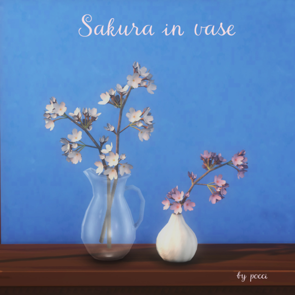 Sakura Bliss Mini Set by Pocci: Elegant Decor & Plant Accessories (#AlphaCC)