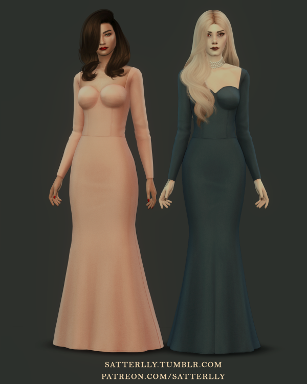 Caroline Elegance (Long Dress by  Satterlly – AlphaCC Female Clothing Set)