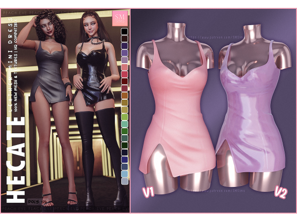 Hecate Enchantment Mini (Leather Dress,  Alpha Hair, Female Fashion, Skins, Wings, Cat Accessories)
