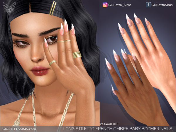328015 long stiletto french ombre baby boomer nails sims4 featured image