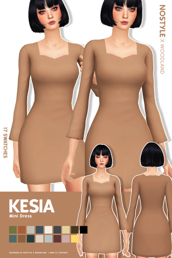 Kesia’s Enchantment: No Style X WOODLAND Mini Dress (Chic Female Attire)
