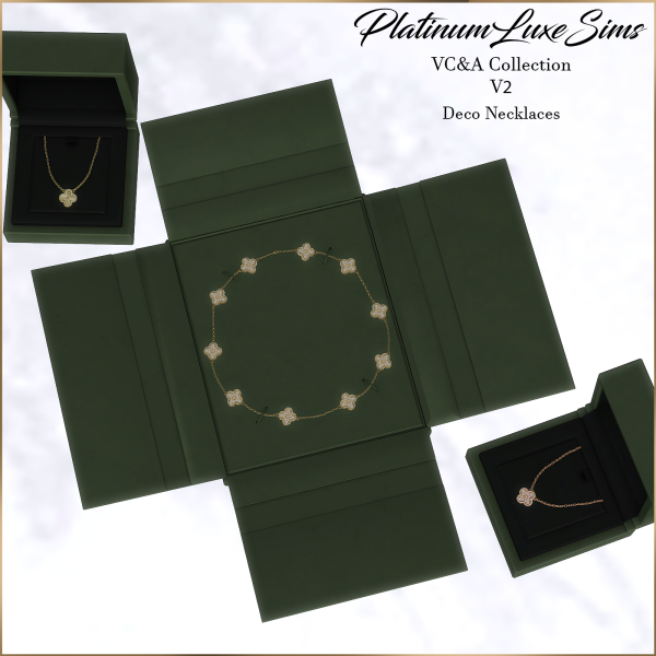 PlatinumLuxeShine: Deco Necklaces Collection V2 (VC&A Inspired Sims Accessories)