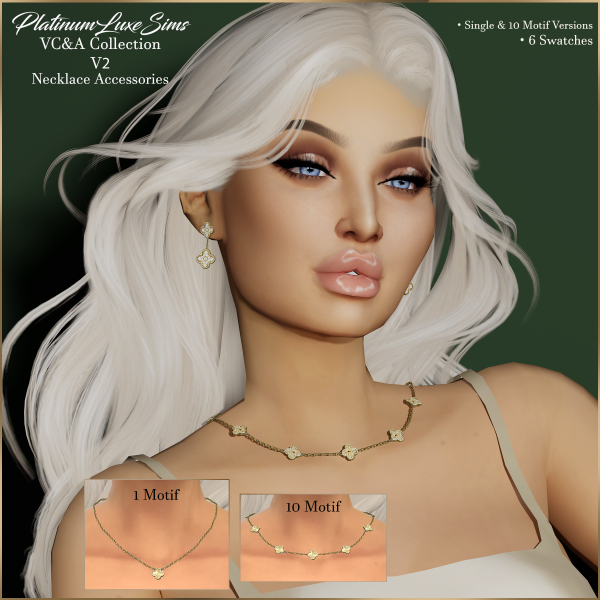 PlatinumLuxeShine: VC&A Collection V2 – Exquisite Necklaces for Sims