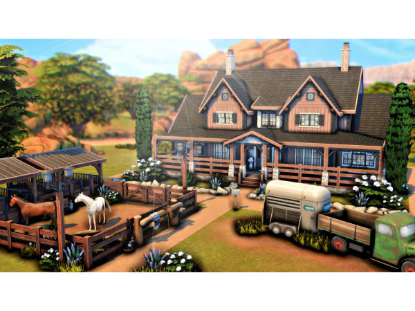 328152 large family home for 6 sims and 2 horses sims4 featured image