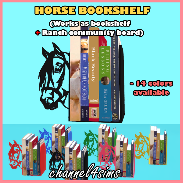 Stable Reads: Equestrian Bookshelf & Ranch Board (TS4 Update) by Channel4Sims #RusticStorage