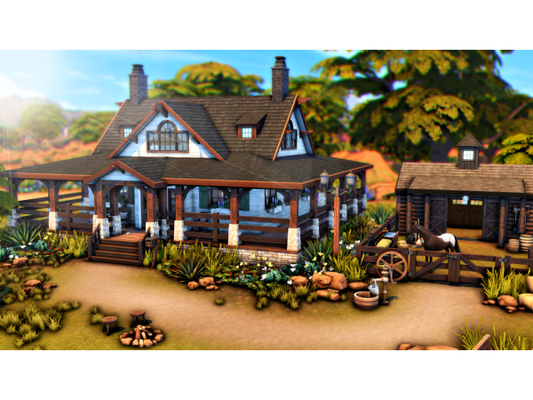 328354 small ranch for 2 sims and a horse sims4 featured image