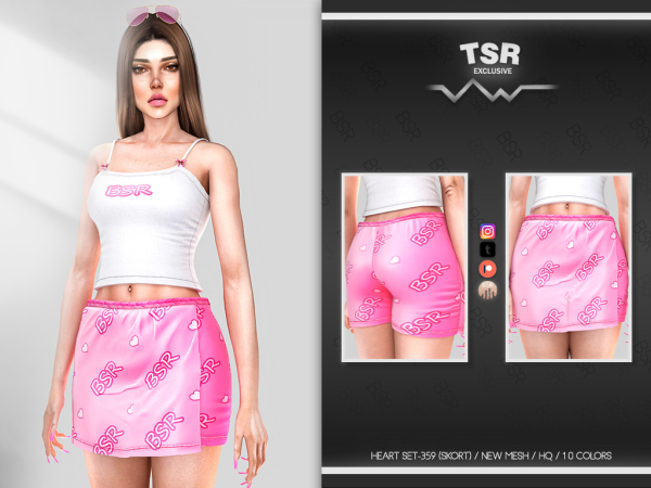 Alpha Chic: Trendy Heart Set-359 (Tops, Shorts & Skirts)