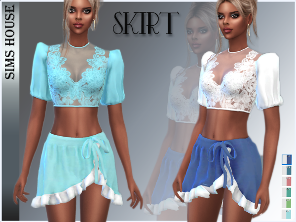 328685 short skirt with rouches and bow sims4 featured image