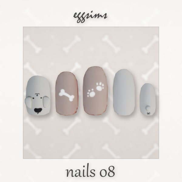 328740 eggsims nails 08 beret puppy nails by eggu sims4 featured image