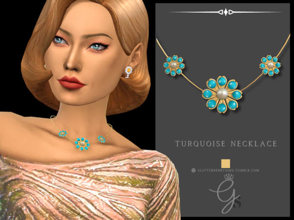 Glitterberry Sims’ Enchanting Turquoise Charm (Stunning Female Necklaces & Jewelries)