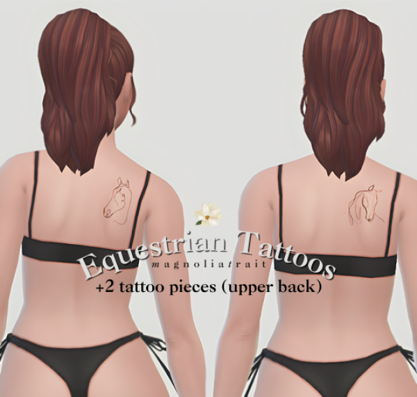 Equine Majesty Inked: Alphacc’s Equestrian Tattoos (Upper Back Duo)