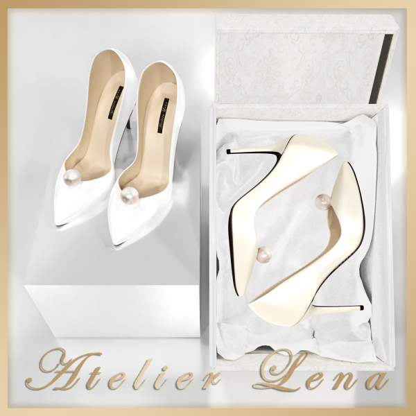 Atelier Lena’s Elegance – Single Pearl  Heels Set (Sexy High Heels, AlphaCC, Female Shoes)