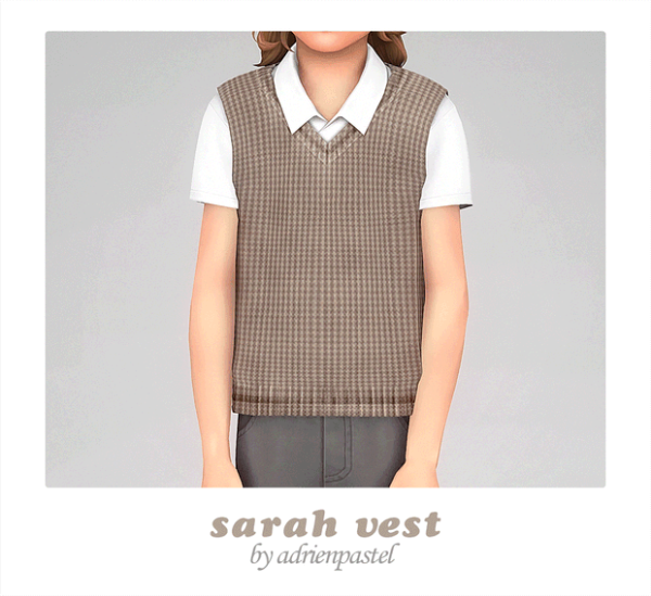 AdrienPastel’s Sarah Ensemble: Trendy Kids Vests & Sets (AlphaCC Male Clothing Line)