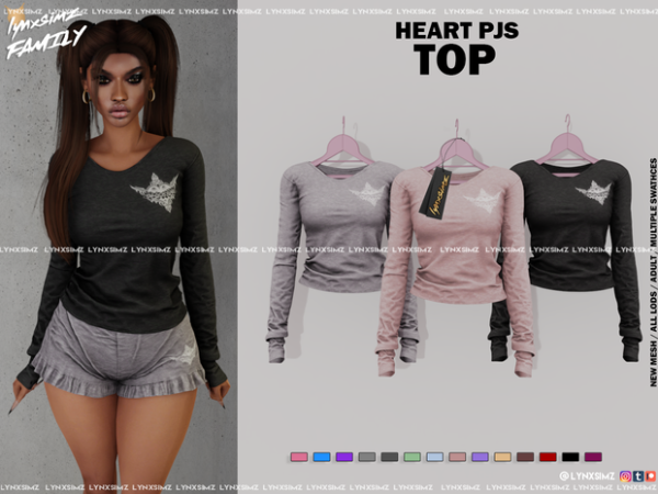 330175 heart pjs top shorts teen to elder by lynxsimzfamily sims4 featured image