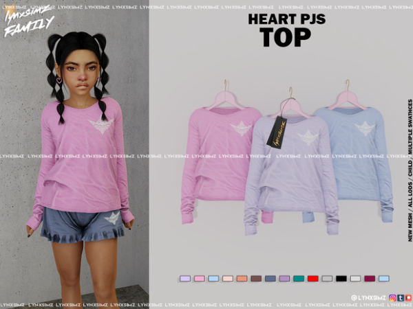 330177 heart pjs top shorts child by lynxsimzfamily sims4 featured image