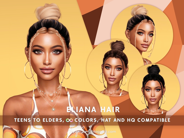 Eliana Elegance Hair Pack (SonyaSims –  AlphaCC, Elder/Baby/Toddler, Female Braids/Buns, Hats & Accessories)