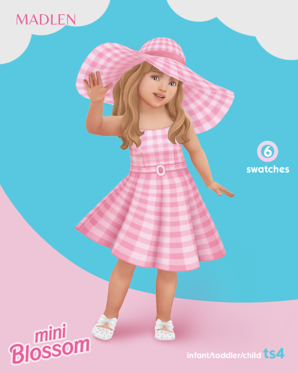 MiniBlossom Elegance (Female Short Dress  – Alpha CC Clothing Set)