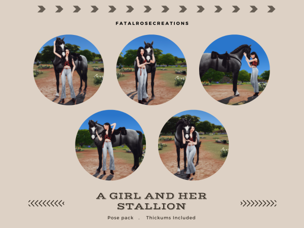 331310 a girl and her stallion pose pack by fatal rose creations sims4 featured image