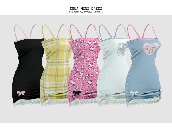 Sona Mini Charm – OhMyBunny Baby Dress  (AlphaCC, Female Clothes, Buns, Short Dress)