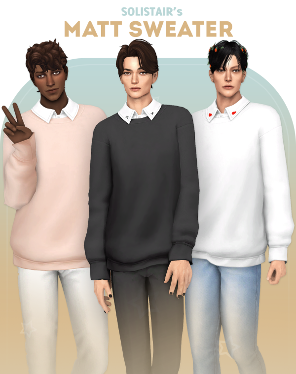 SolistairMax14 – Matt’s Shirt &  Sweater Combo (Male Clothing Set, AlphaCC, Tops, Stairs Build)