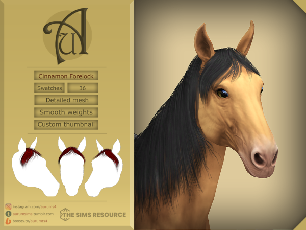 333201 cinnamon horse alpha styled forelock for the sims 4 sims4 featured image