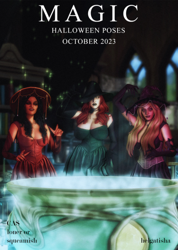 334454 ts4 halloween poses magic pose pack cas sims4 featured image