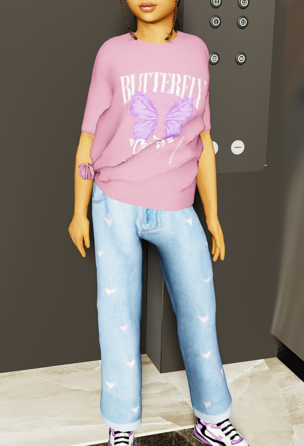 334675 kids jeans and tie up tshirt sims4 featured image