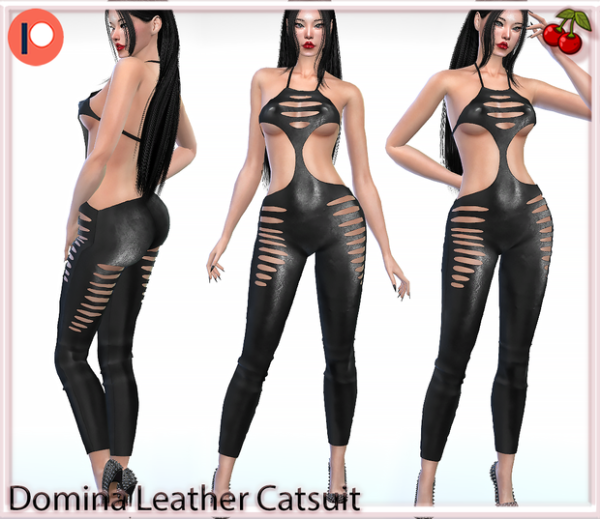 335260 domina leather cutout catsuit sims4 featured image