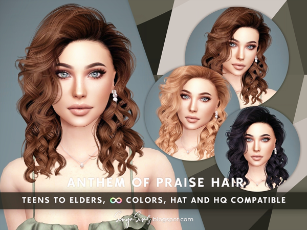 HeavenlyHymnCollection (by SonyaSims –  Elder & Toddler CC, Alpha Hair, Hats, Male Hair, Accessories)
