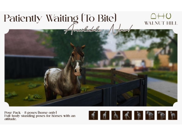 Whispering Meadows: ‘Patiently Waiting (to Bite)’ – Ultimate Horse Ranch Pose Pack