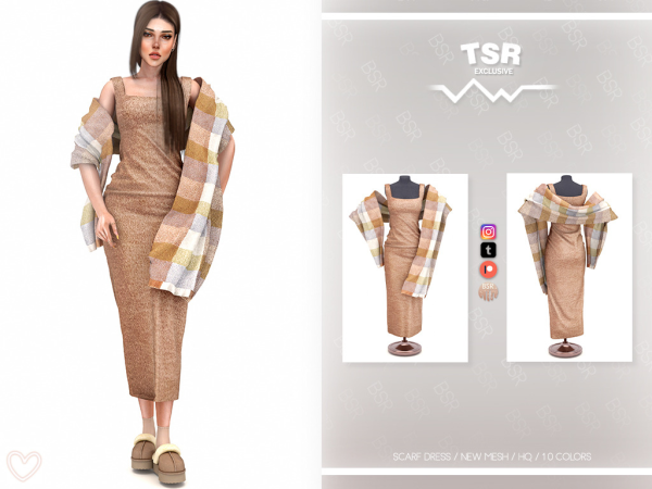 ScarletWrap BD1101 (Elegant Scarf Dress,  Alpha CC, Female Clothing & Accessories Set)