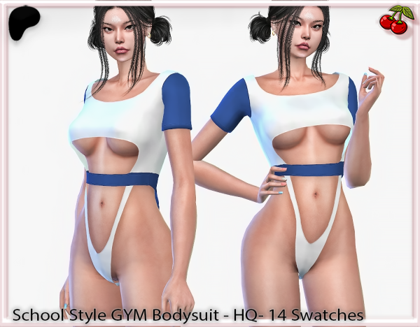 Harmonia’s Kickoff: Trendy School-Style Gym Bodysuits (Sims 4 Fashion Line)