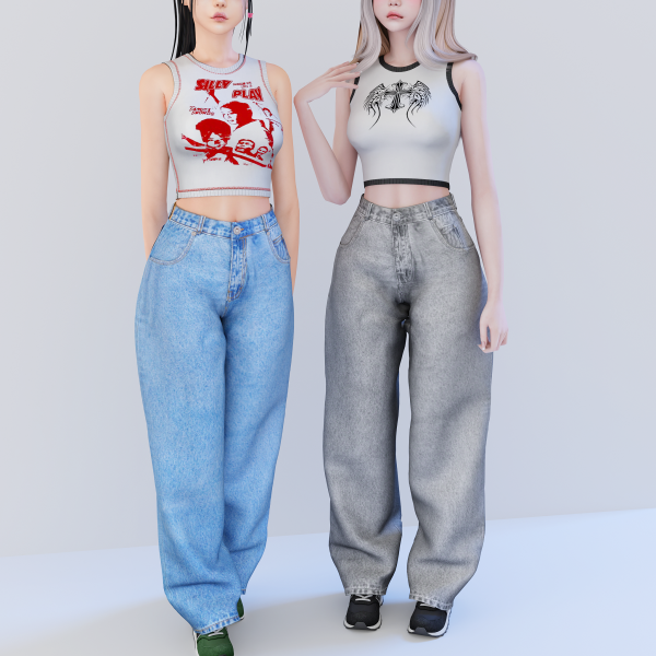 337834 baggy jeans kitty tank top by babyetears sims4 featured image