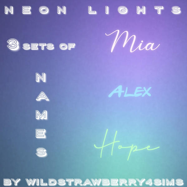 338209 neon lights names the sims 4 by wildstrawberry4sims sims4 featured image