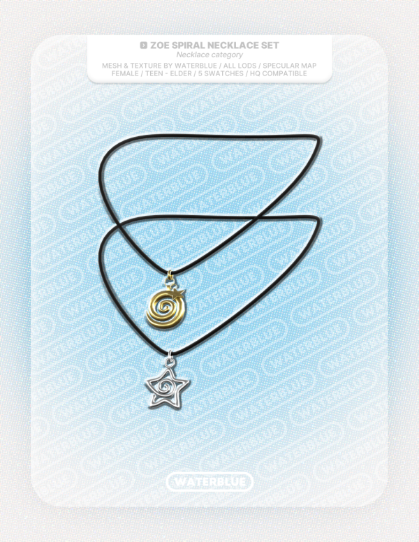 Zoe’s Elegance: Waterblue Spiral Necklace Set (AlphaCC Collection)
