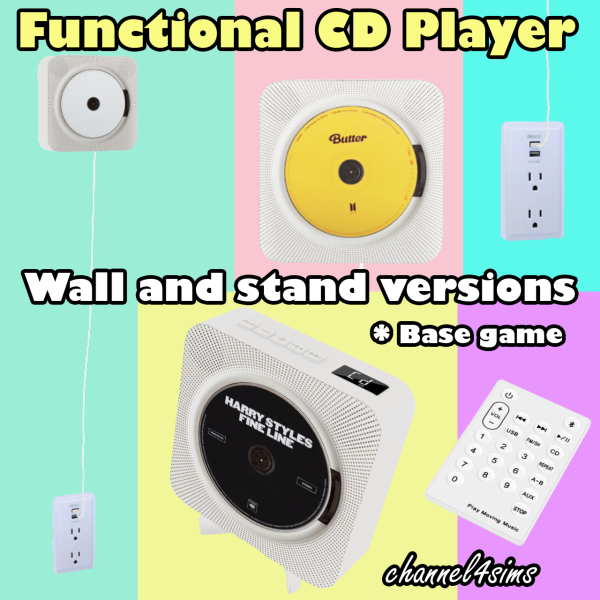 340639 ts4 cd player functional wall stand versions by channel4sims sims4 featured image