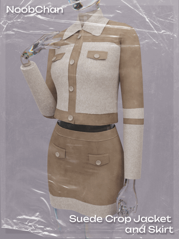 341002 suede crop jacket and skirt by noobchancc sims4 featured image