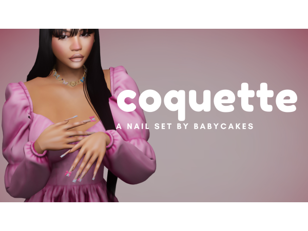 342039 127872 coquette nail set 127872 by babycakessims sims4 featured image