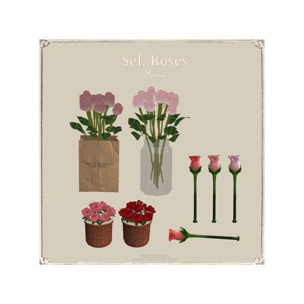 Alphacc Elegance: Enchanting Rose Sets & Decor Accents (Accessories, Objects, Plants, Build)