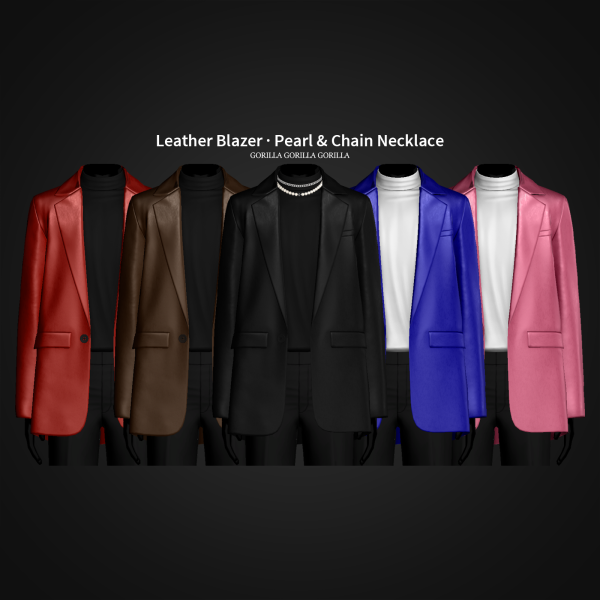 342434 leather blazer pearl chain necklace by gorillax3 sims4 featured image