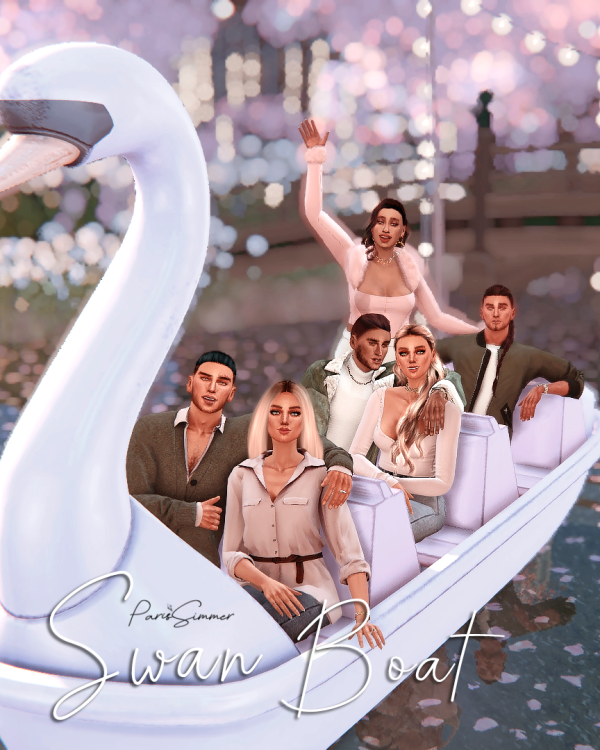 342598 swan boat 1 group pose for 6 sims sims4 featured image