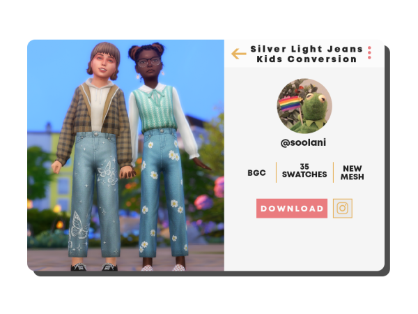 342754 silver light jeans kids conversion by soolani sims4 featured image