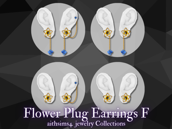Blooming Adornments: Aithsims’ Floral Plug Earrings (Elegant Jewelry Collection)