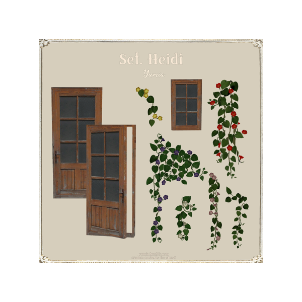 Heidi’s Haven: Eclectic Accessory Sets & Decorative Doors (Alphacc Objects & Plants Builds)
