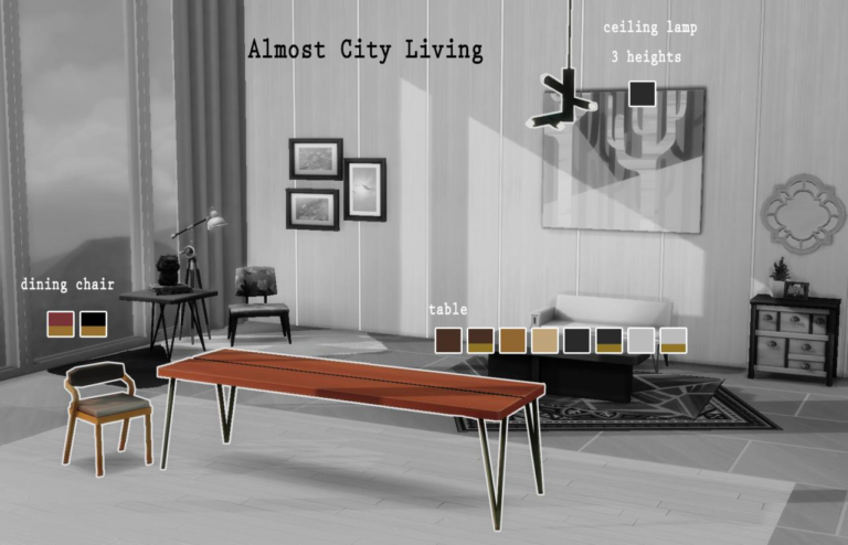Search Results 79 City Living Concept Art: Table, Chair, Lamp, Wall Heights by Emily Zeinner
