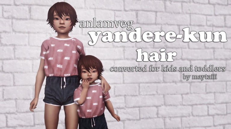 Search Results 26 Yandere-Kun Hair Conversion for Kids with CAS Thumbnails – Mesh Required
